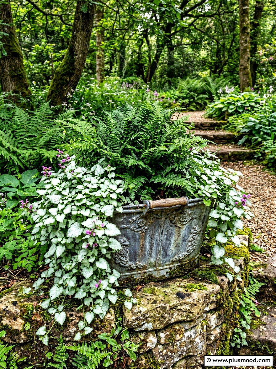 Lamium Silver Leaf Pot - 25 summer planter ideas for part shade