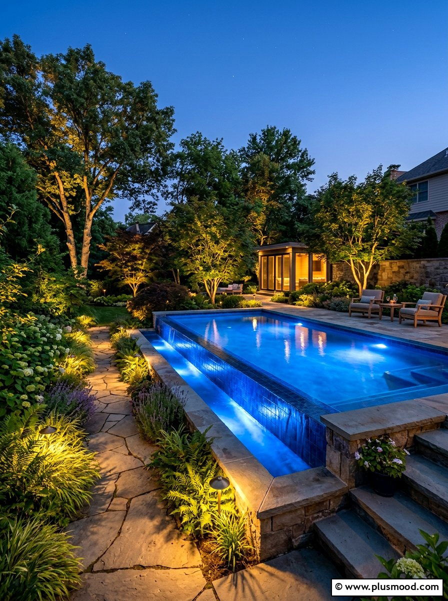 Landscape Lighting For Endless Pool - 25 pool landscaping ideas for endless pools