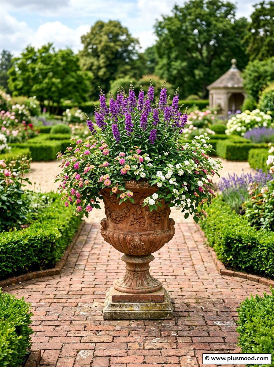 Lantana And Angelonia Flower Combination - 25 summer planters with lantana ideas