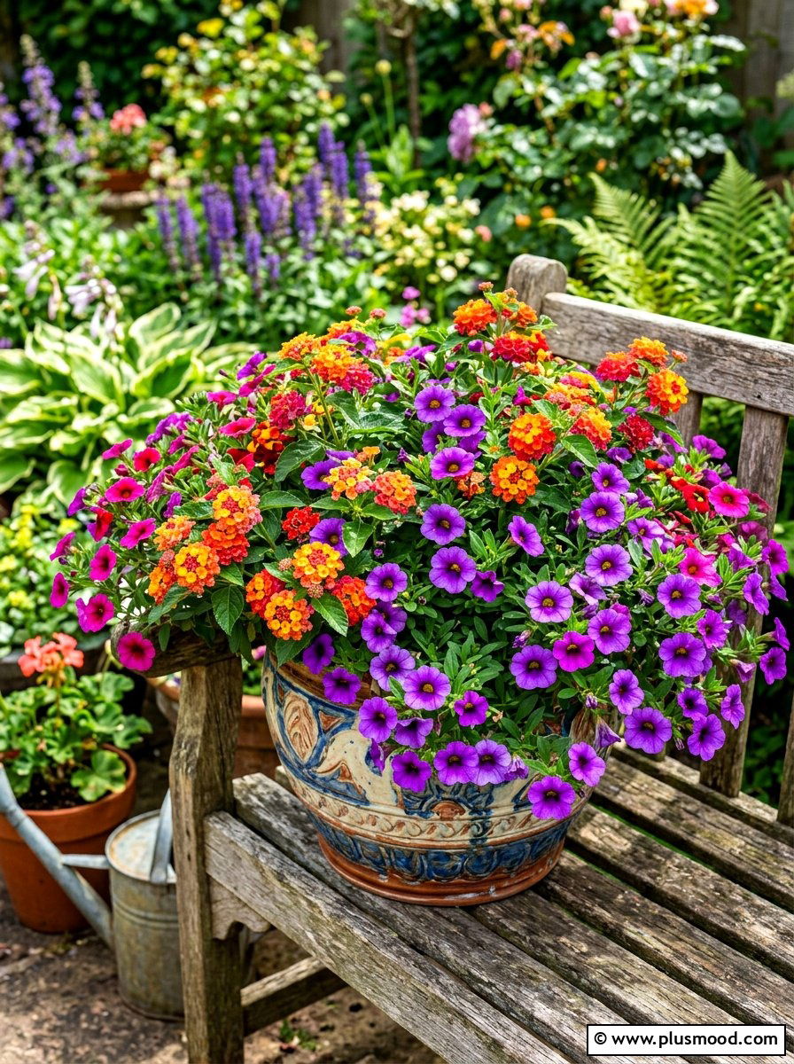 Lantana And Calibrachoa Flower Pot - 25 summer planters with lantana ideas