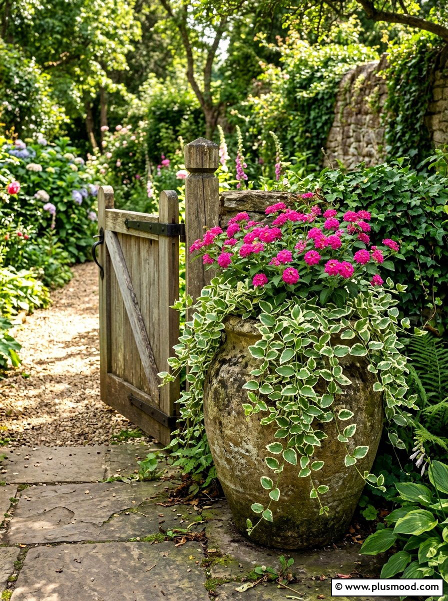 Lantana And Vinca Vine Flower Pot - 25 summer planters with lantana ideas