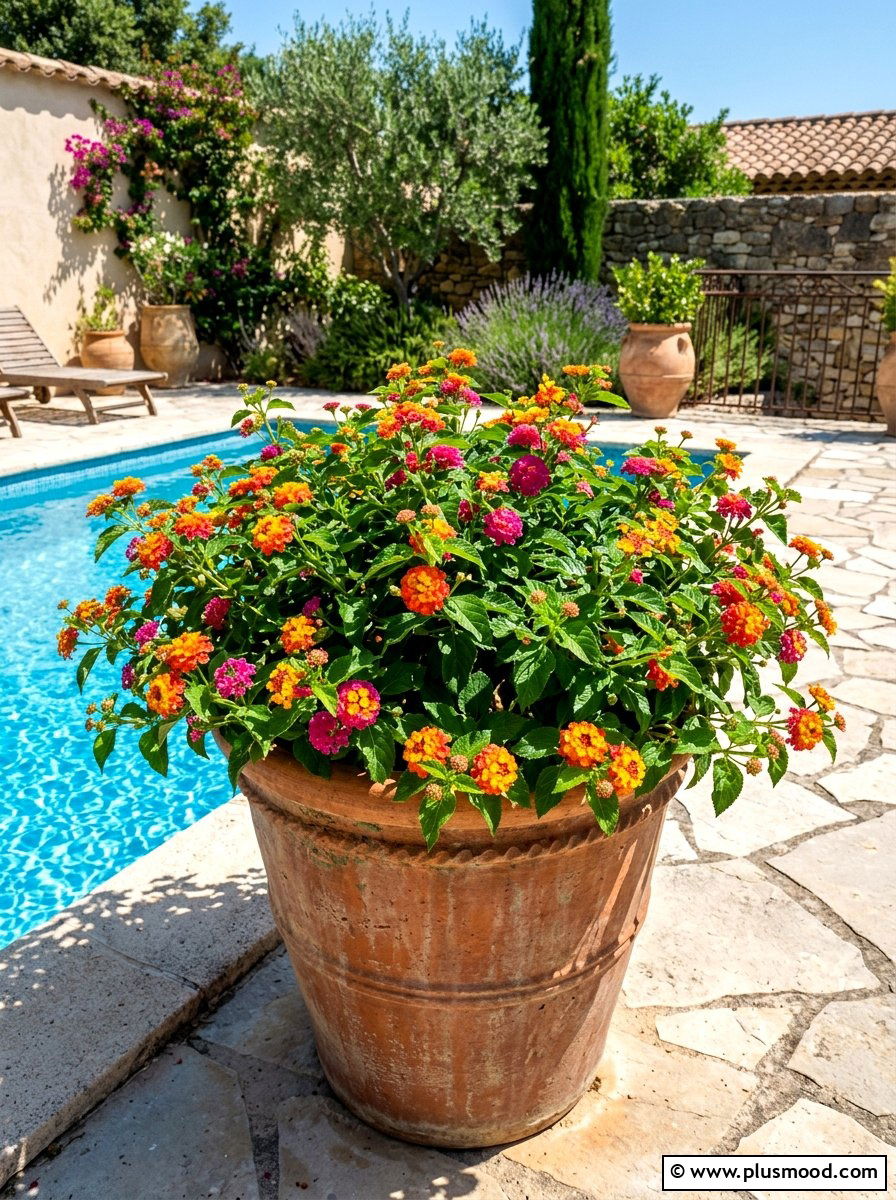 Lantana Heat Tolerant Container - 25 summer container flower ideas