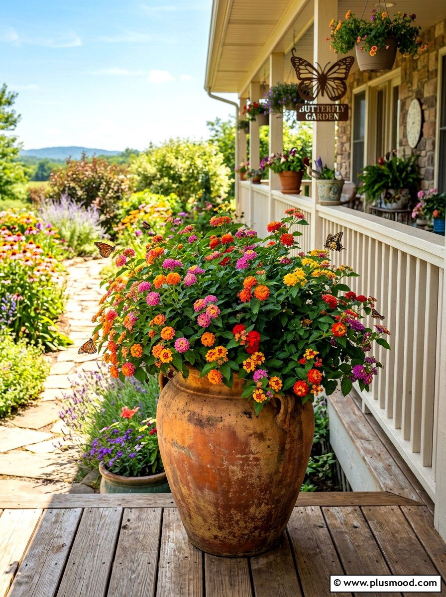 Lantana Heat Tolerant Urn - 25 summer porch urn ideas