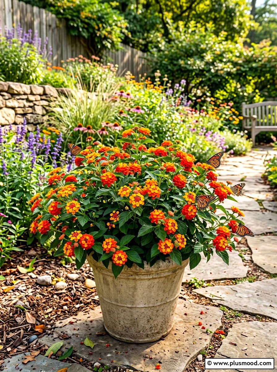 Lantana butterfly container - 25 summer flower pot ideas