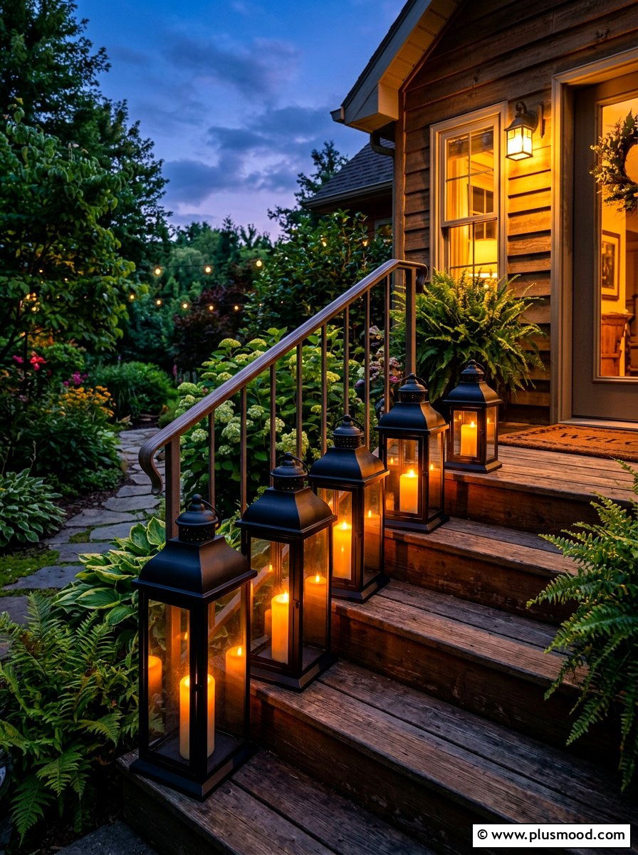 Lantern Floor Lighting - 25 easy summer porch decorating ideas
