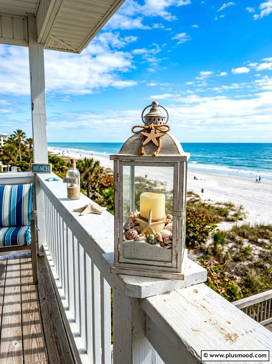 Lantern With Starfish Decor - 25 summer front porch lantern ideas