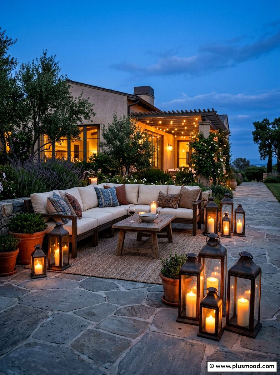 Lantern candle holders - 25 late summer patio ideas