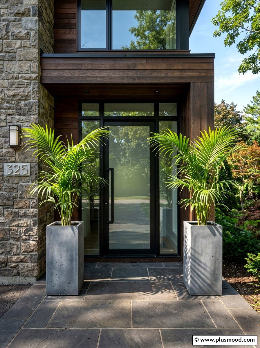 Large Concrete Planters - 25 summer front porch entryway ideas