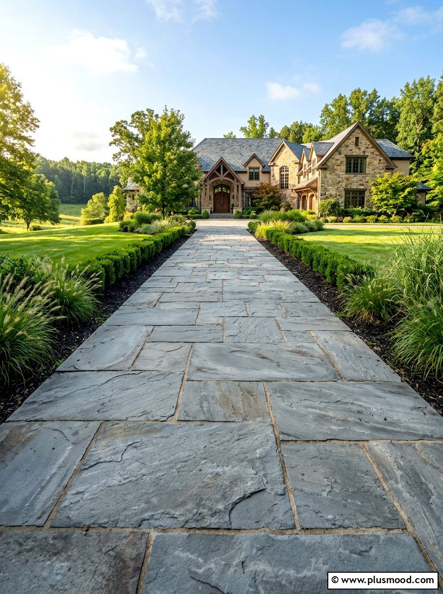Large Flagstone Walkway - 25 small backyard ideas with curved path