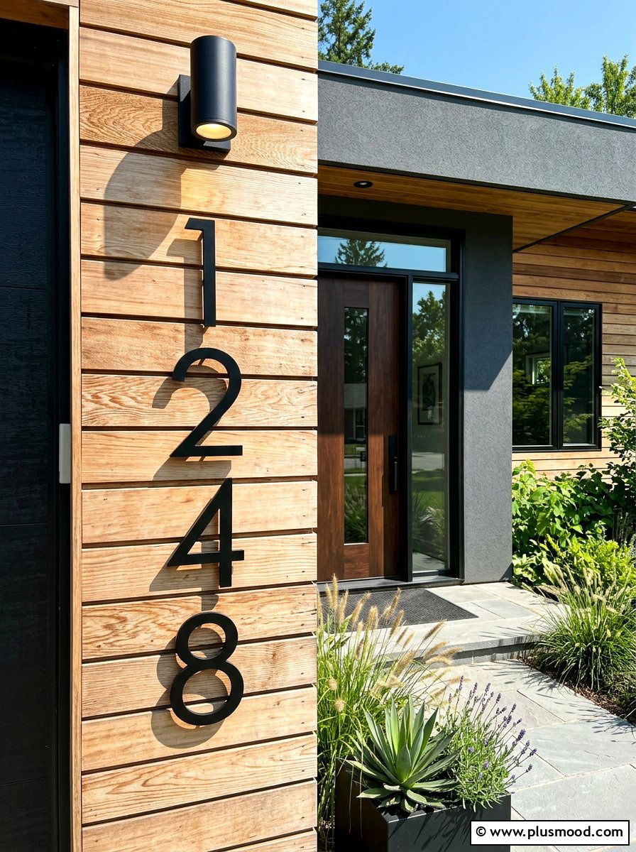 Large Geometric House Numbers - 25 summer modern front porch ideas