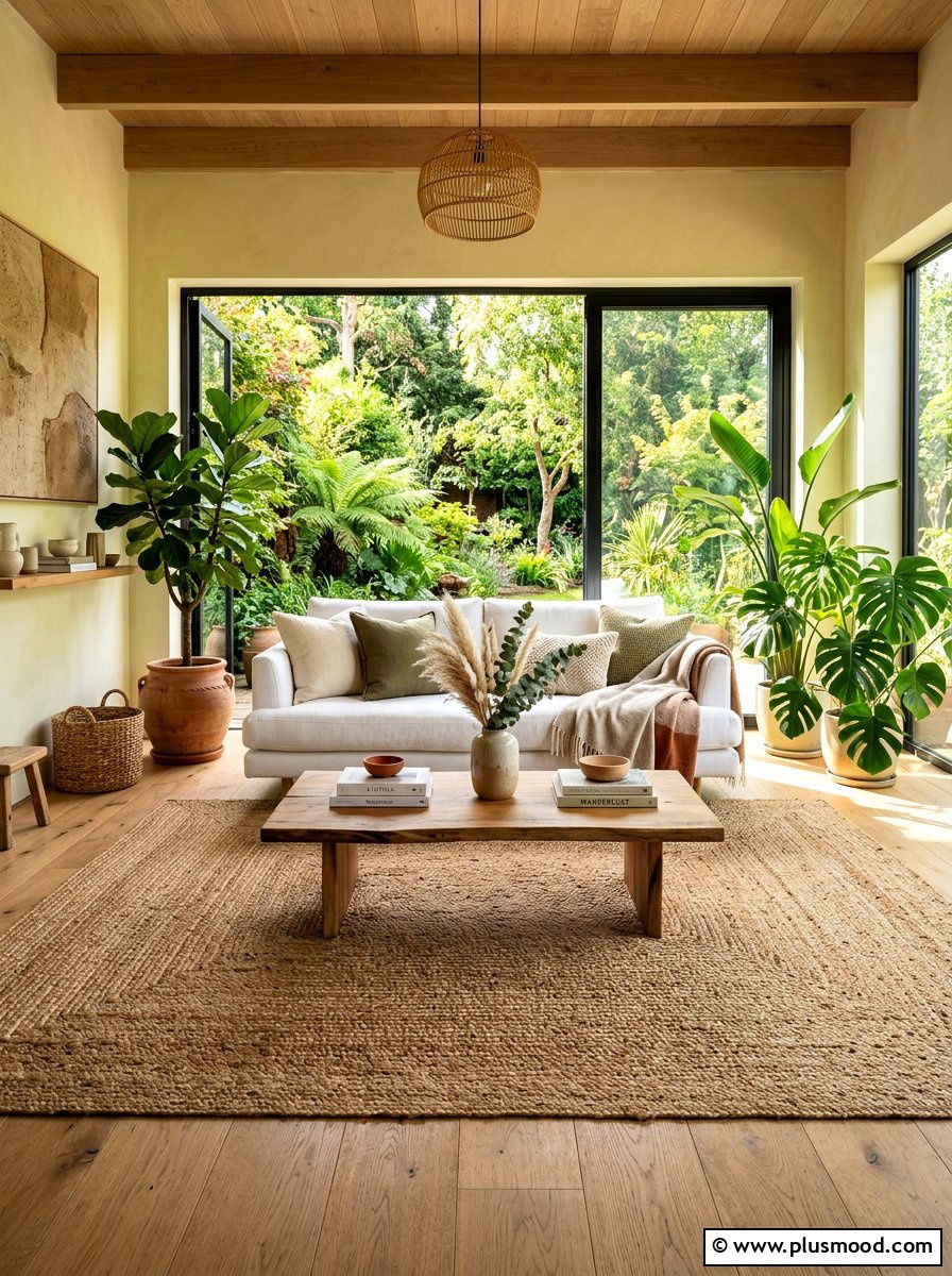 Large Jute Rug - 25 late summer living room ideas