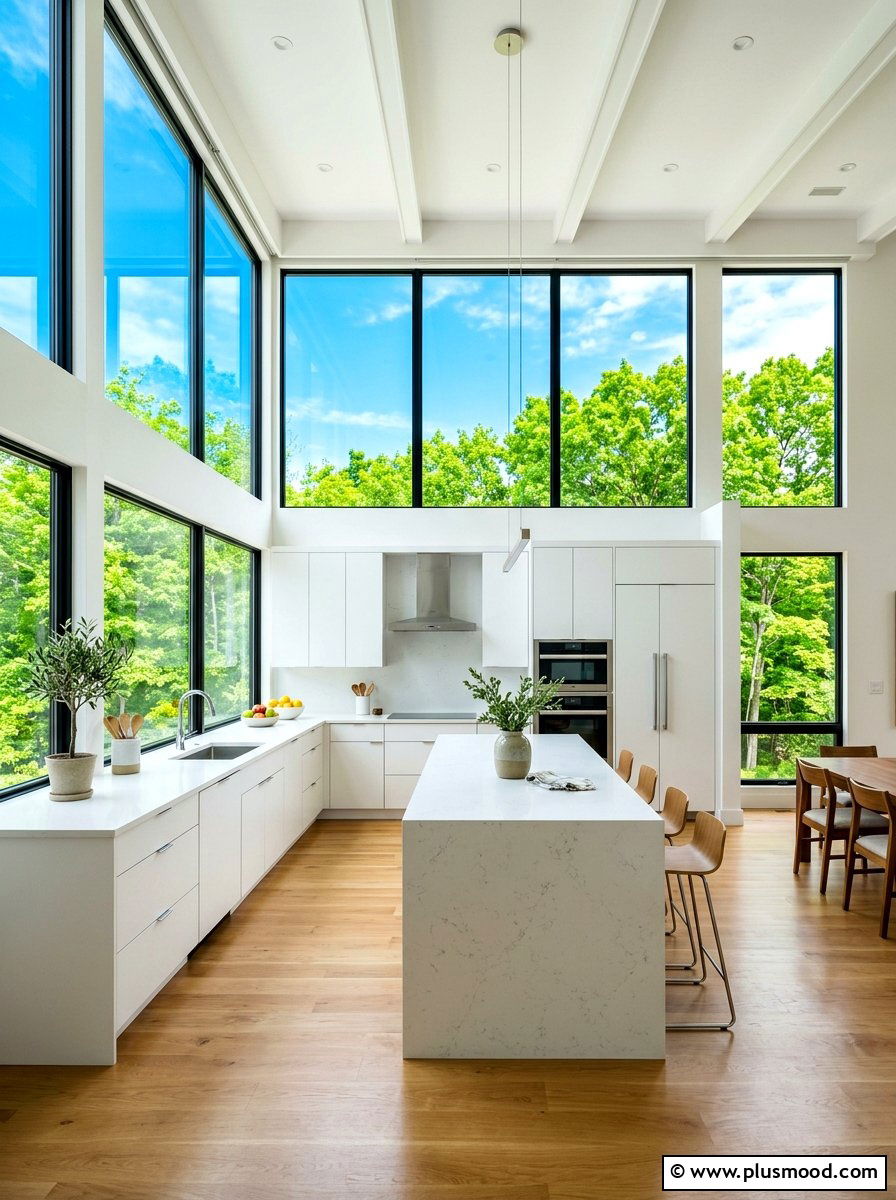 Large Kitchen Windows - 25 summer coastal kitchen ideas