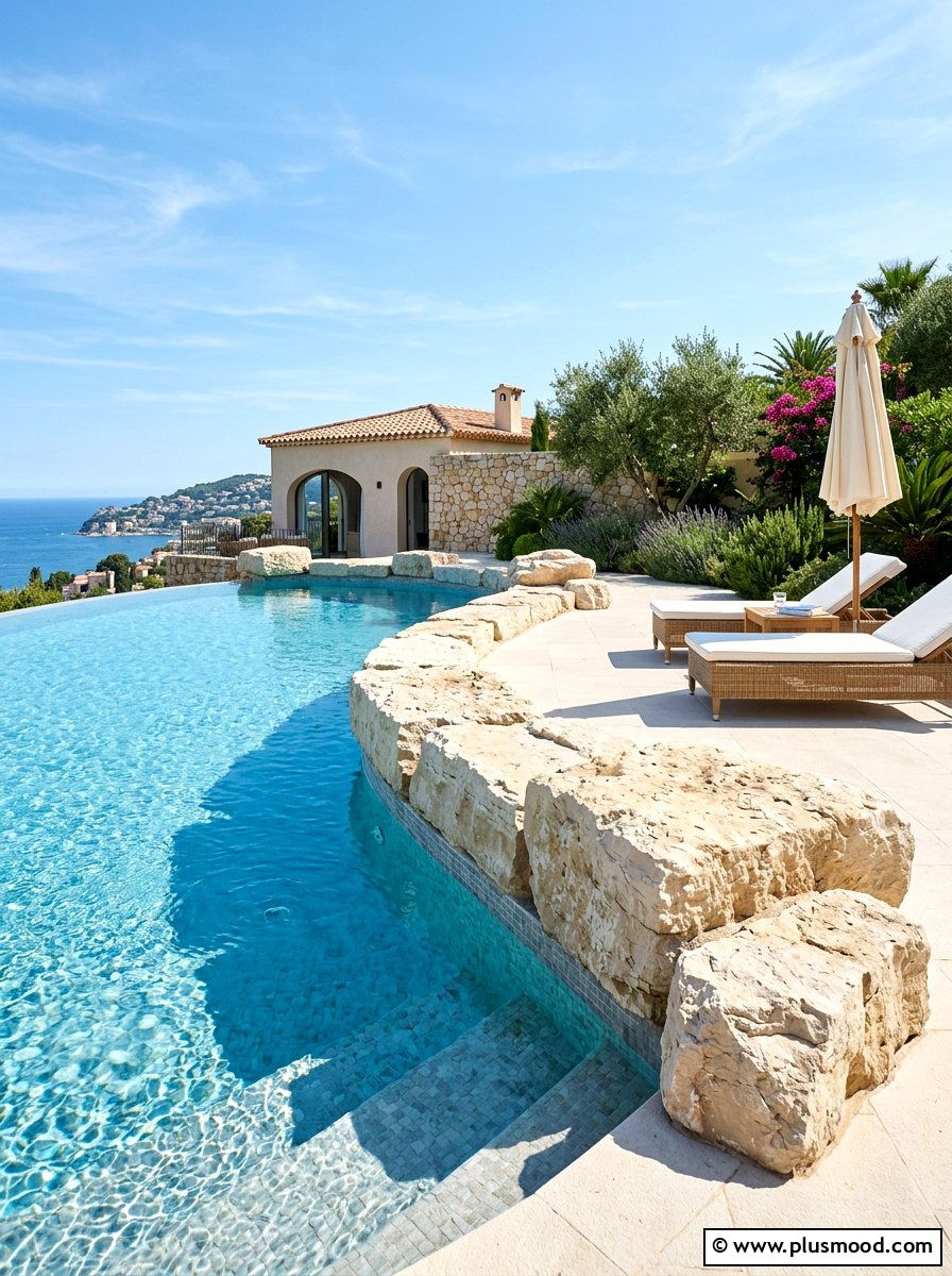 Large Limestone Accent - 25 pool landscaping ideas with rocks