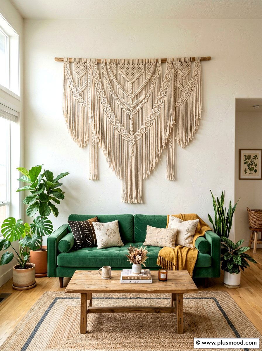 Large Macrame Wall Hanging - 25 late summer boho decor ideas