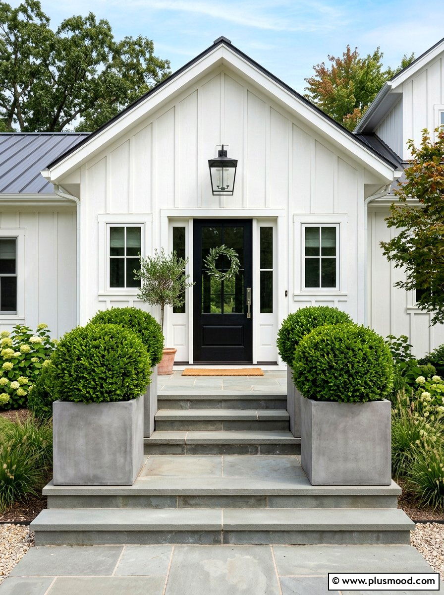 Large Outdoor Planters - 25 summer farmhouse curb appeal ideas