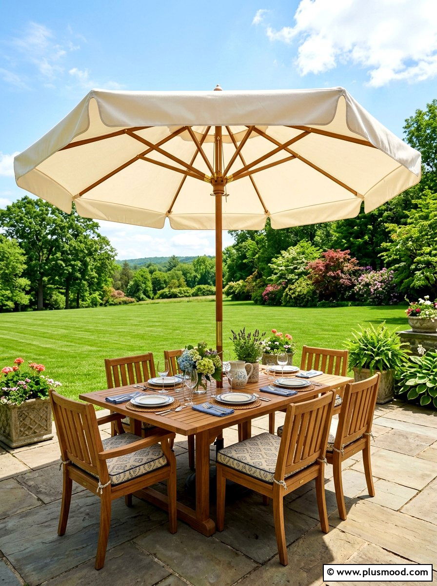 Large Patio Umbrella - 25 summer backyard decor ideas