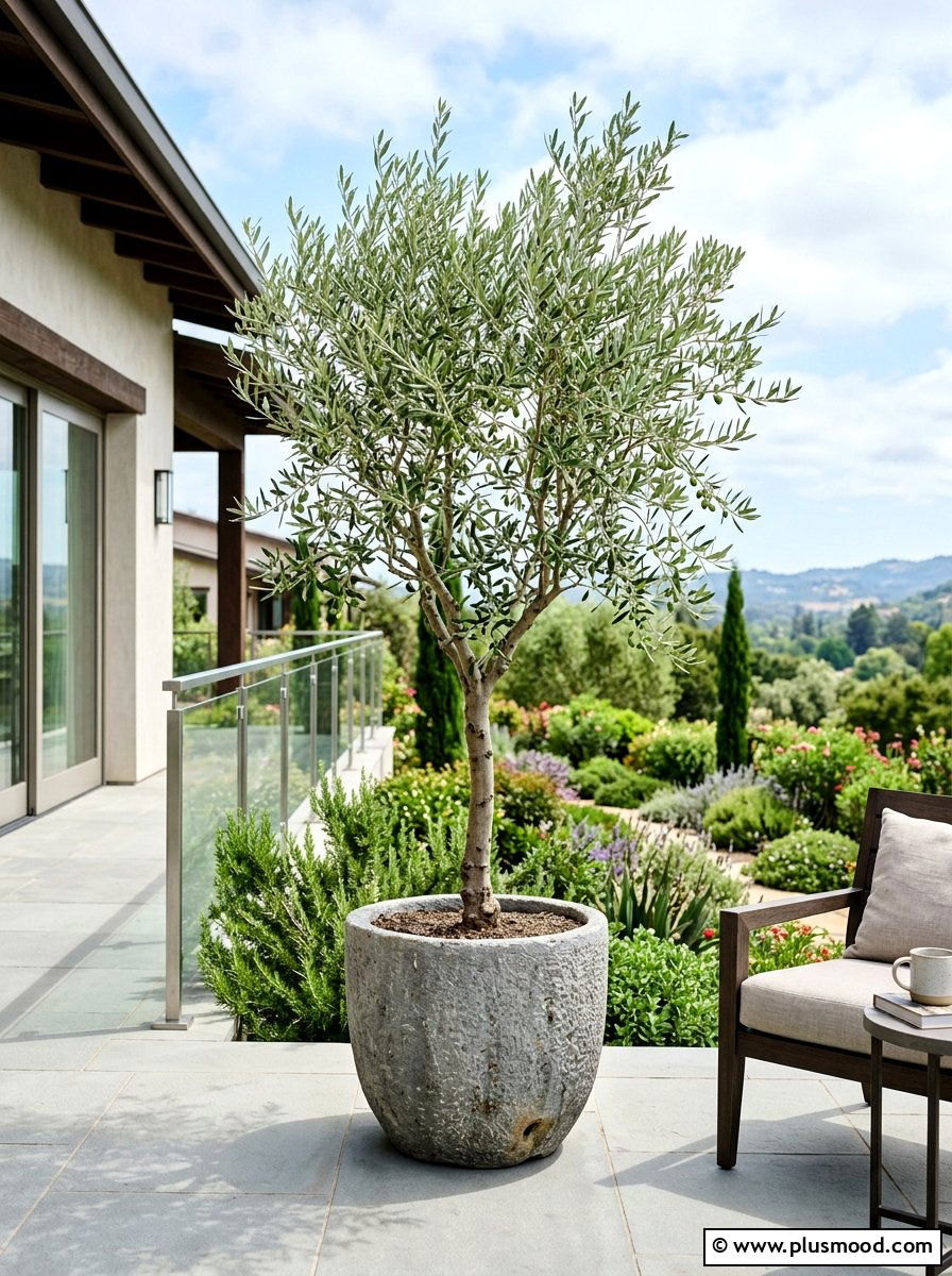 Large Potted Olive Tree - 25 late summer porch decor ideas