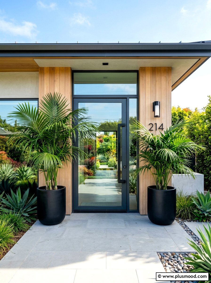 Large Potted Palms - 25 summer front porch curb appeal ideas