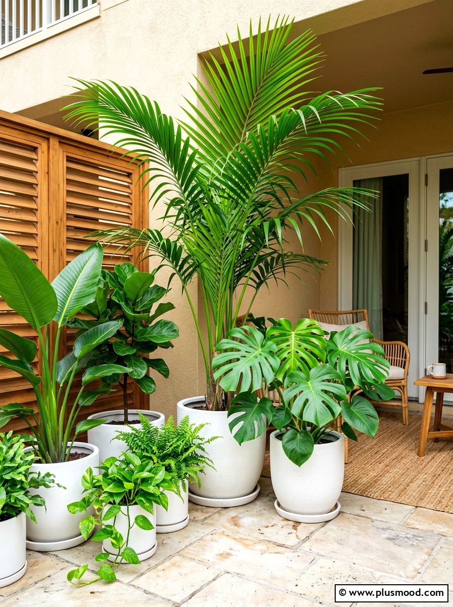 Large Potted Plants - 25 summer patio decor ideas for renters