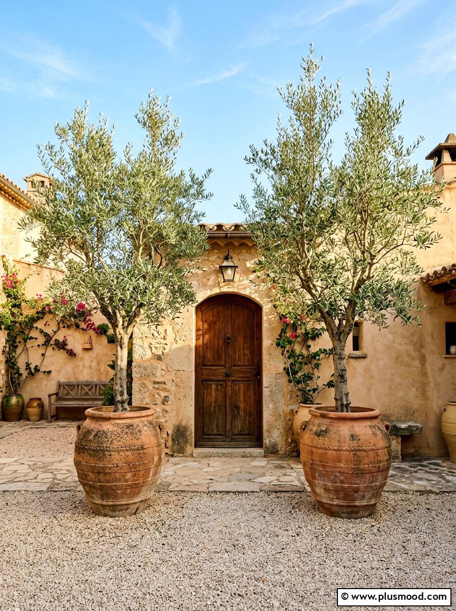 Large Potted Trees - 25 summer small courtyard ideas