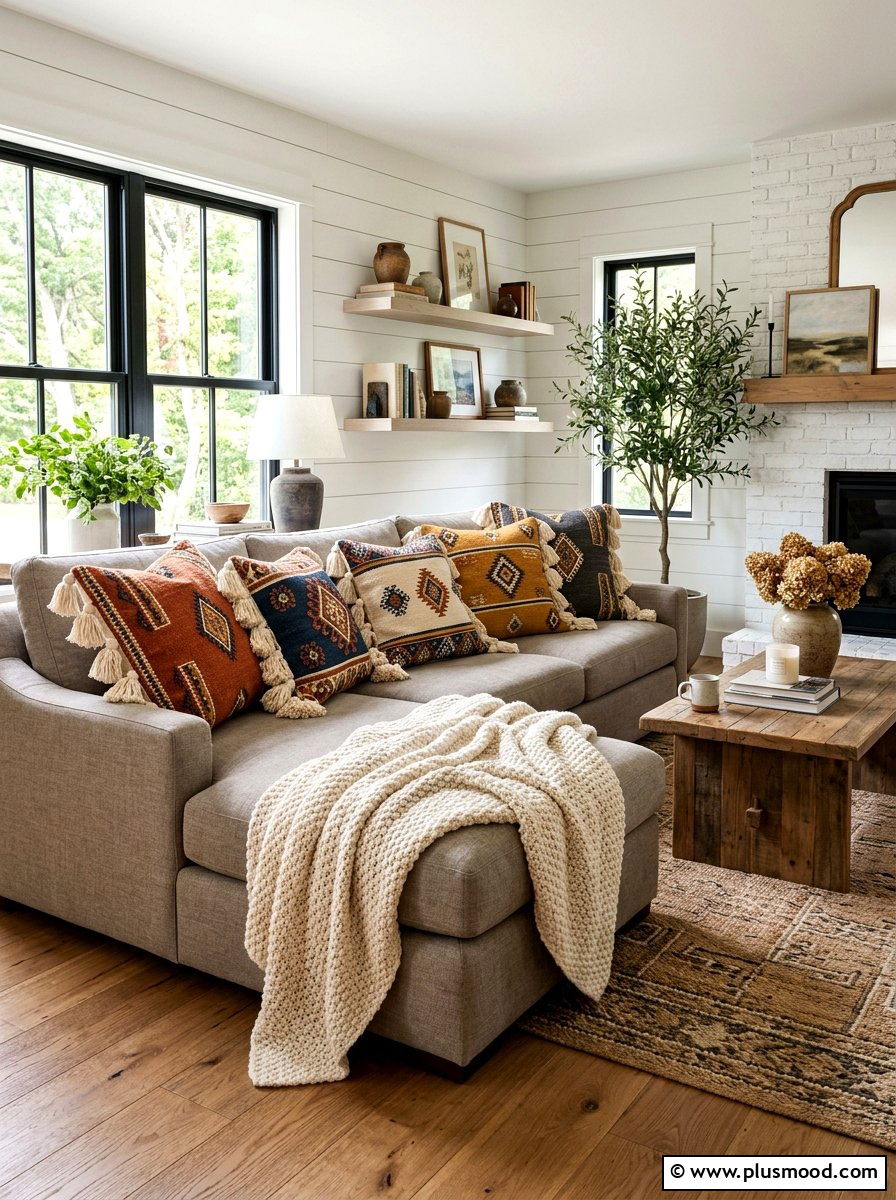 Large Tassel Cushions - 25 summer layered texture ideas for living room