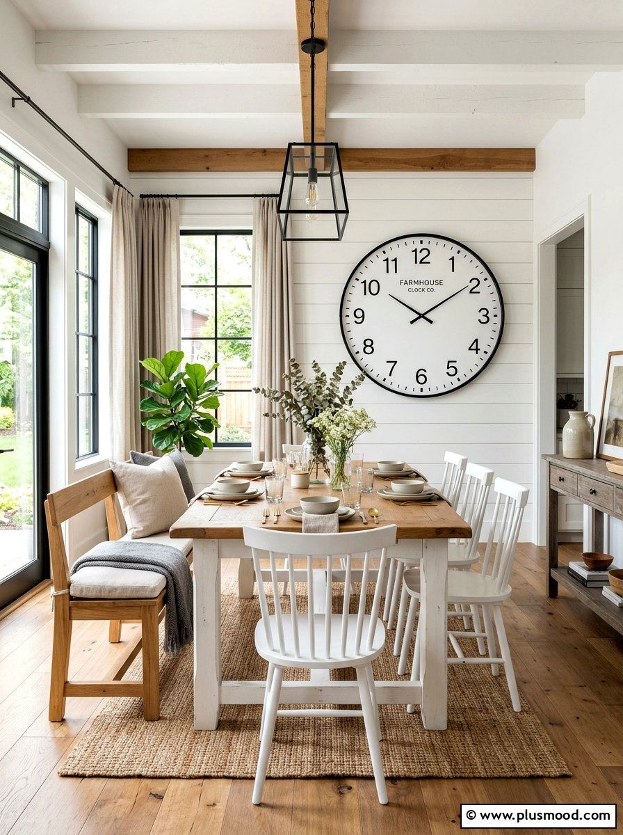 Large Wall Clock - 25 summer dining room wall decor ideas