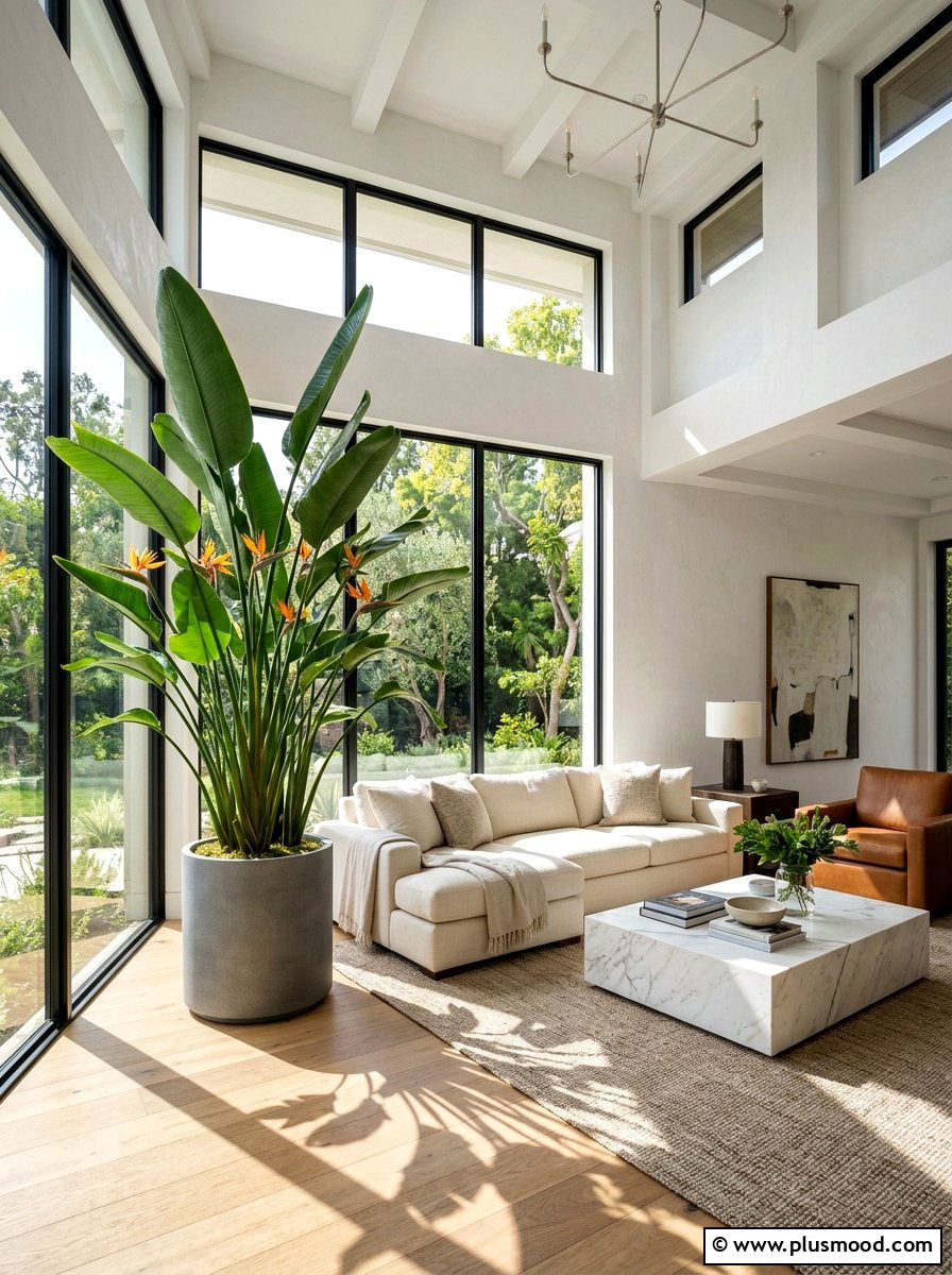 Large bird of paradise - 25 summer greenery decor ideas for living room