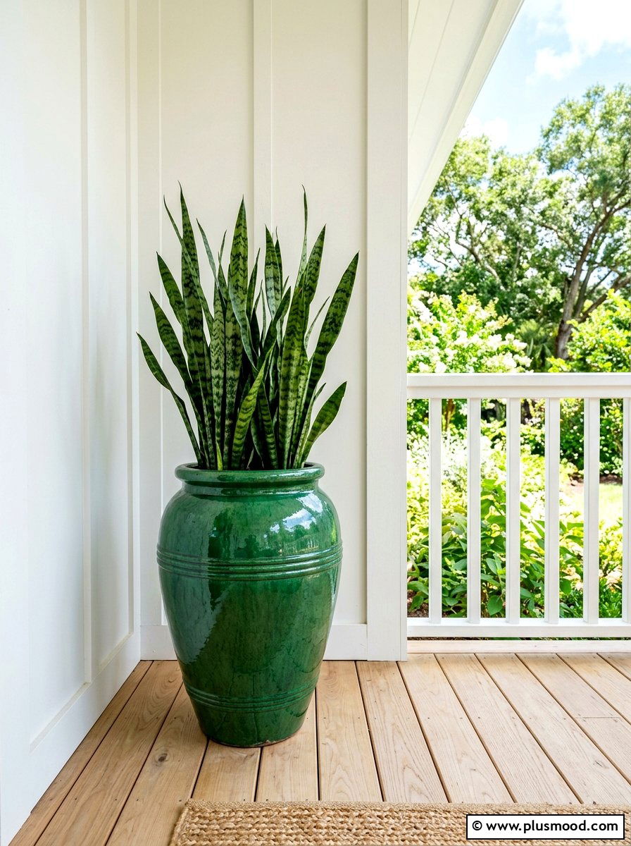 Large ceramic planter - 25 summer porch corner decor ideas