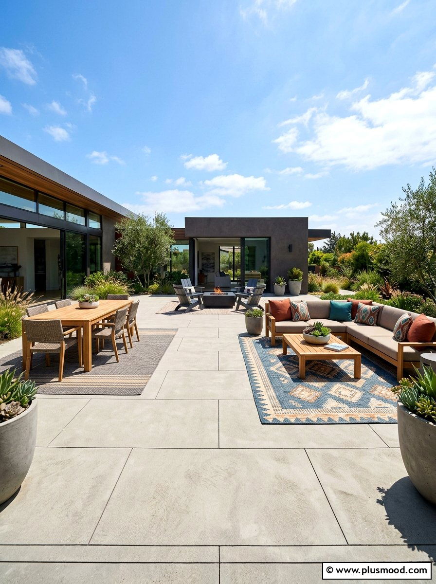 Large concrete slab patio - 25 summer concrete patio ideas for summer