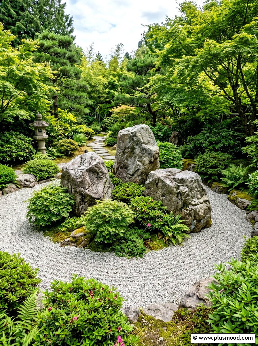 Large garden boulders - 25 outdoor garden decor ideas with zen elements