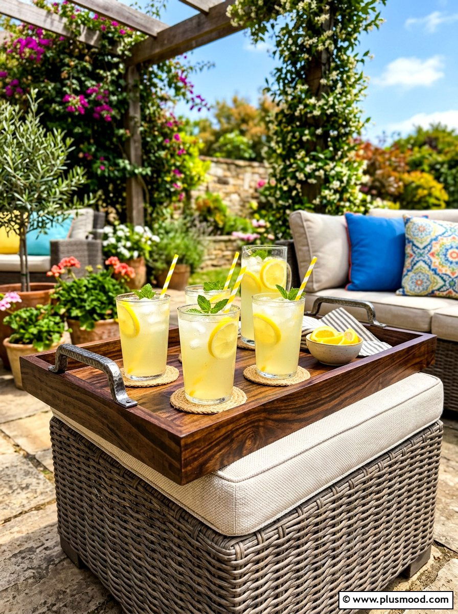 Large wooden serving tray - 25 summer farmhouse outdoor entertaining ideas