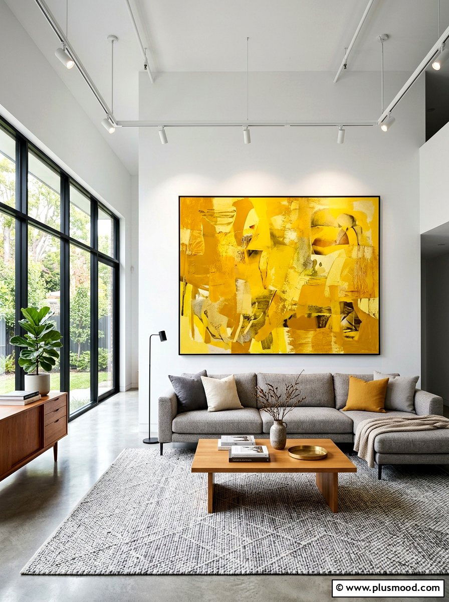 Large yellow living room art - 25 yellow summer living room ideas