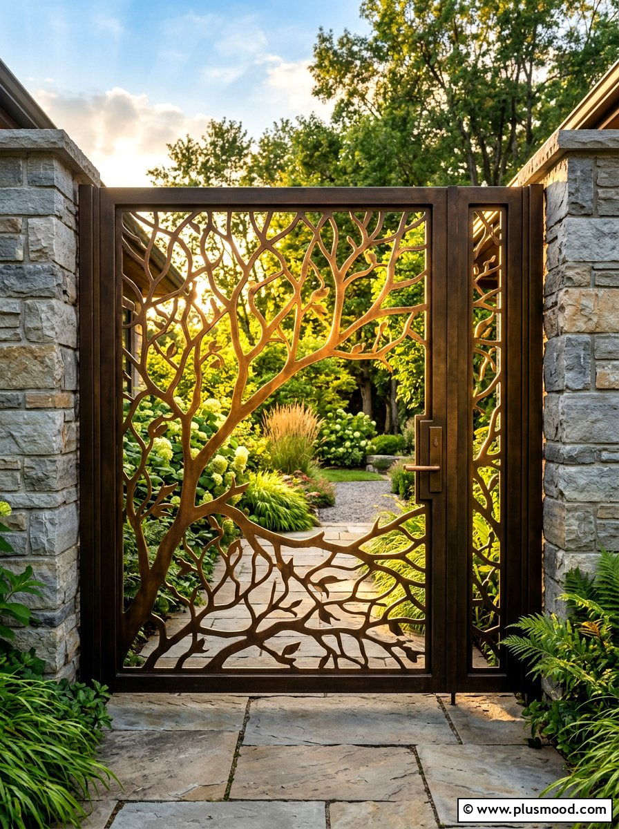 Laser Cut Gate - 25 summer garden gate ideas