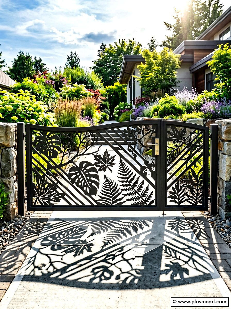 Laser Cut Metal Gate - 25 summer garden gate front yard ideas