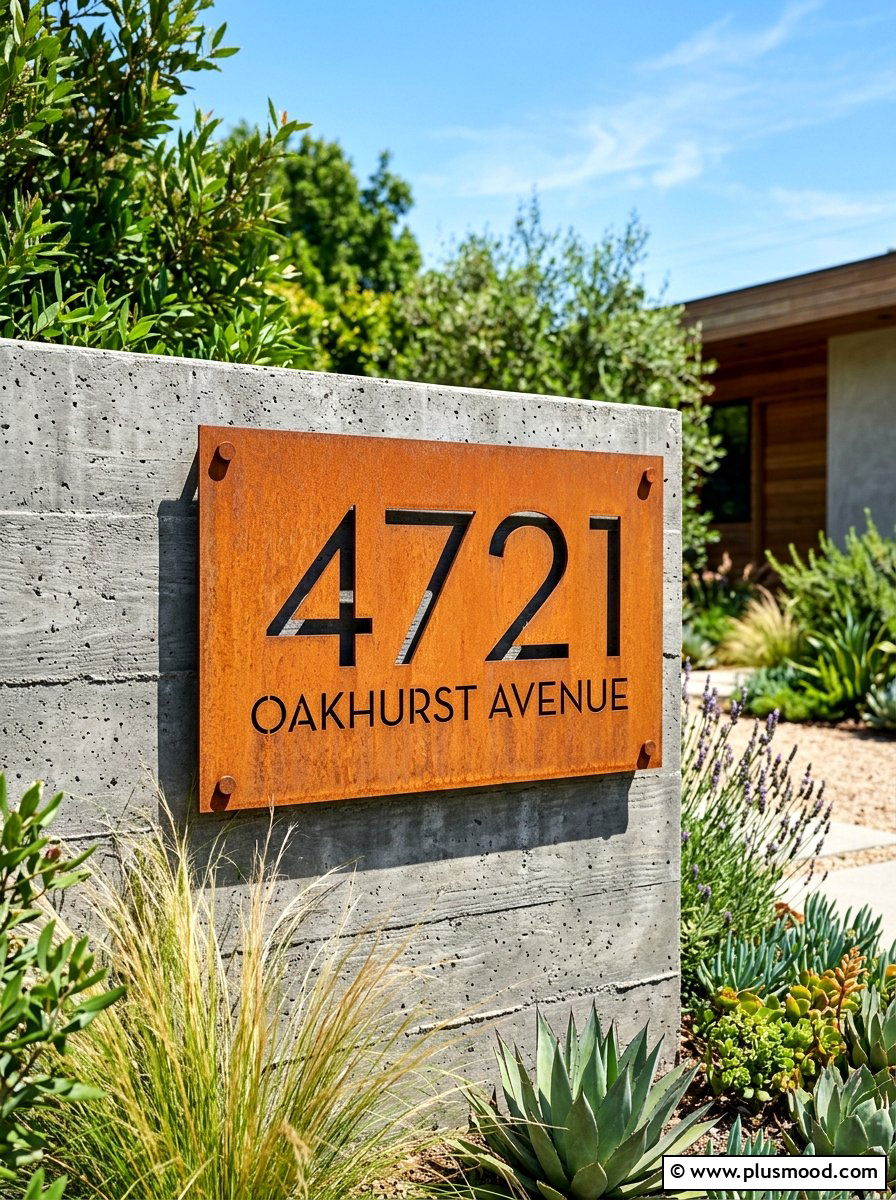 Laser Cut Steel House Number - 25 summer house number display ideas