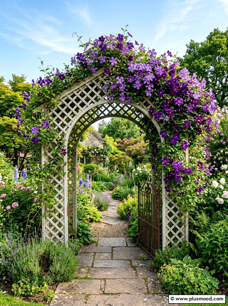 Lattice Archway Entry - 25 small backyard ideas with lattice