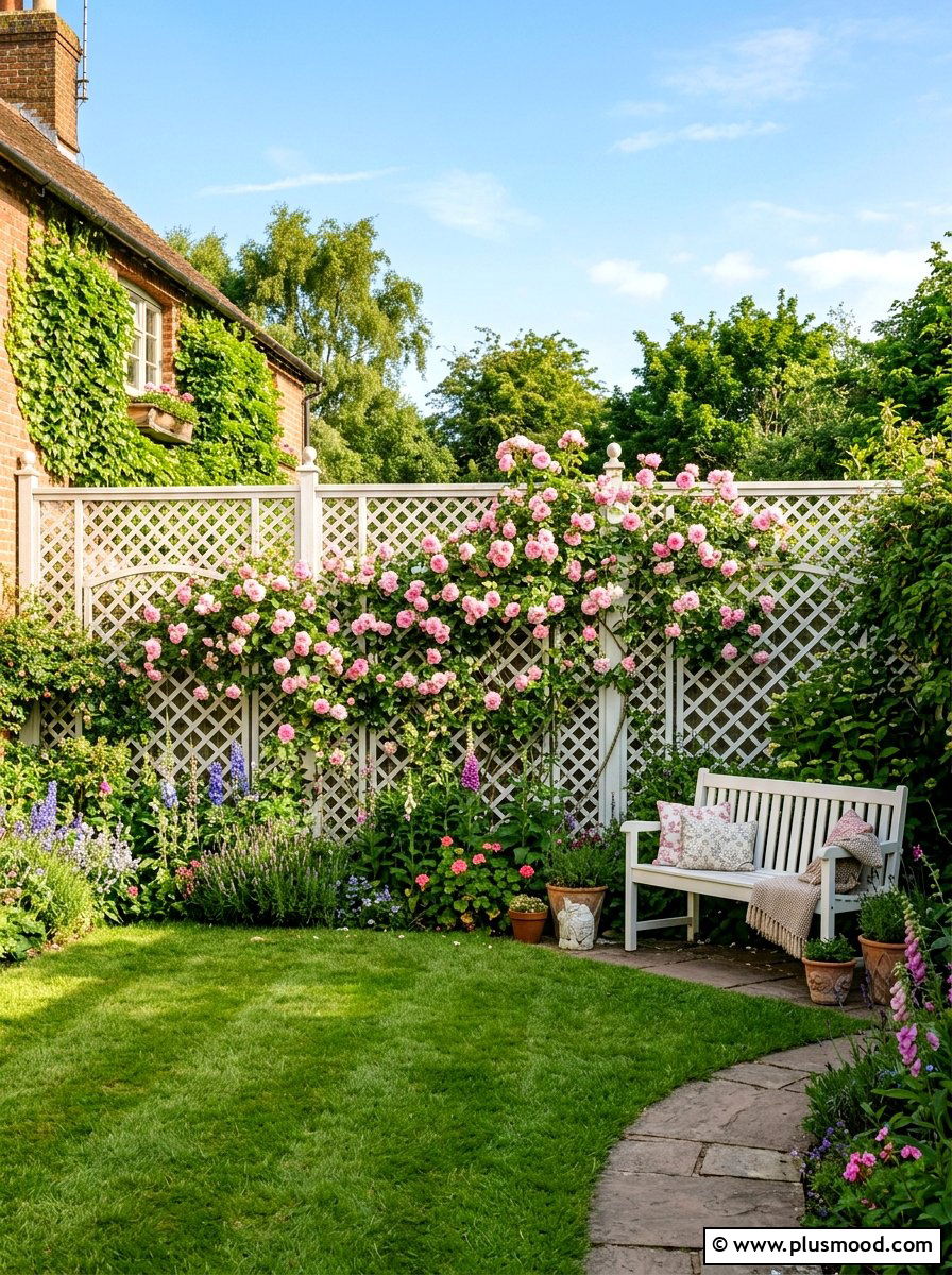 Lattice Fence Privacy - 25 small backyard ideas with privacy screen