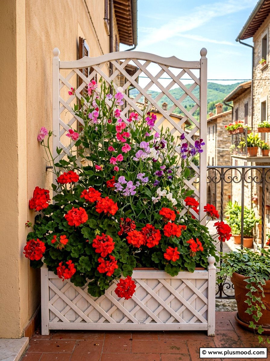 Lattice Flower Box - 25 small backyard ideas with lattice
