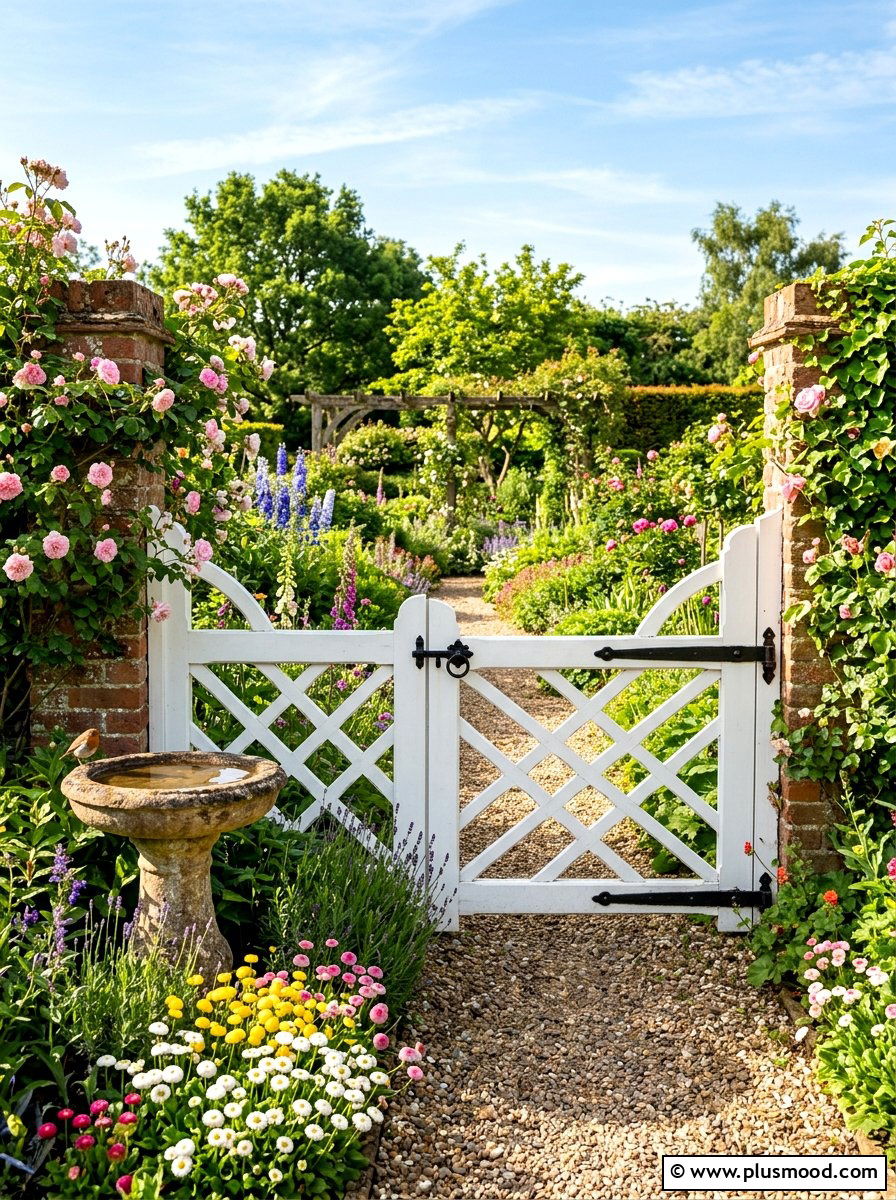 Lattice Garden Gate - 25 small backyard ideas with gate entry