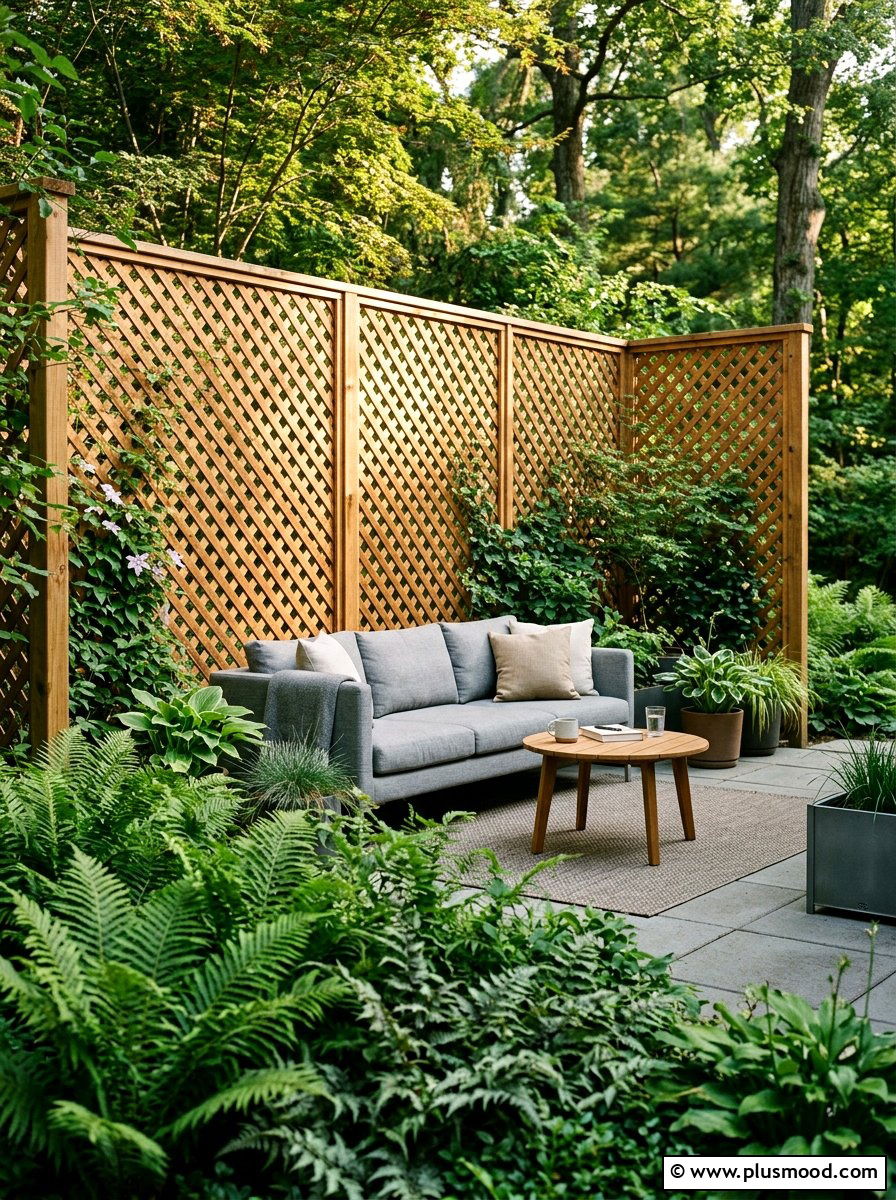 Lattice Privacy Screen - 25 small backyard ideas with lattice