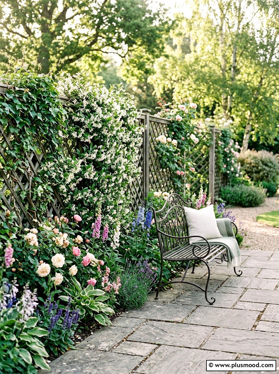Lattice Trellis Fence - 25 small backyard ideas with privacy fence
