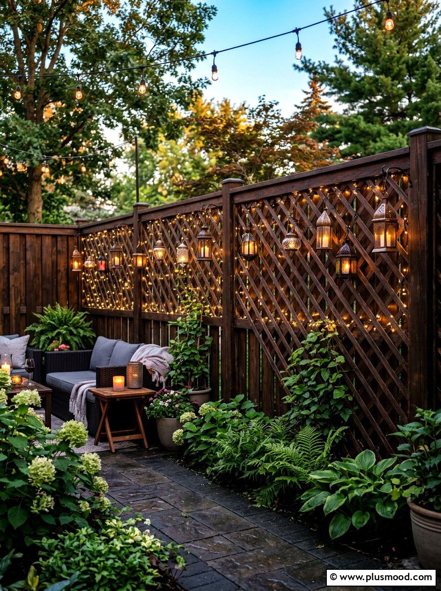 Lattice fence paneling - 25 summer backyard fence decor ideas