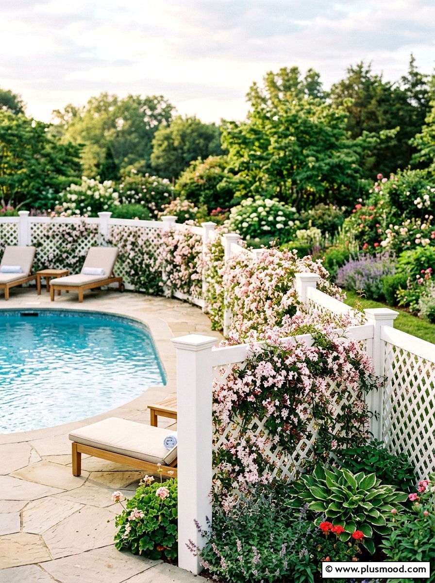 Lattice pool fence