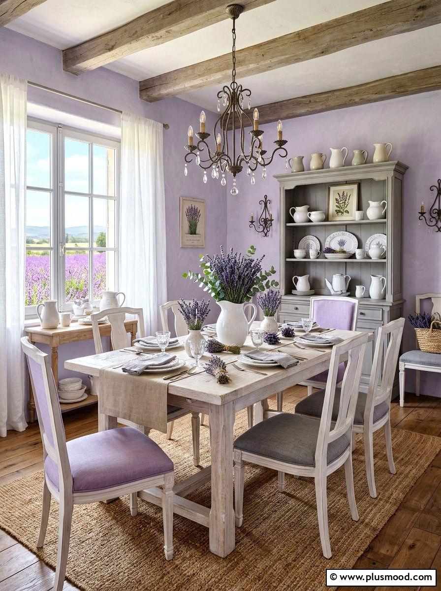Lavender Field Dining Table - 25 summer tablescape ideas for dining room