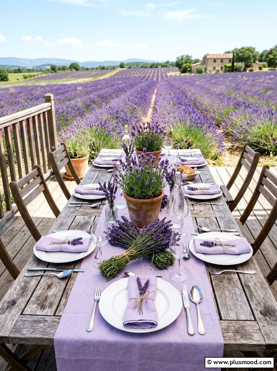 Lavender Field Inspired Table - 25 summer place setting ideas for summer
