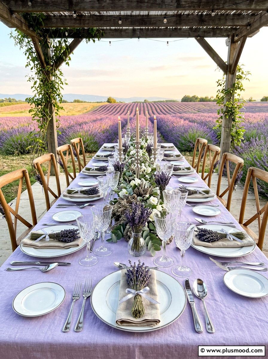 Lavender Field Table Setting - 25 late summer tablescape ideas