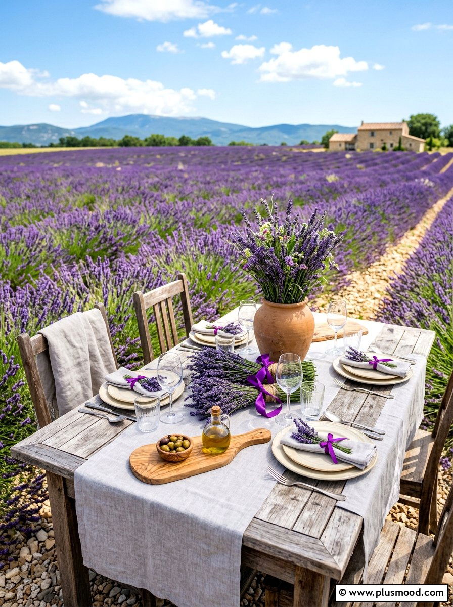 Lavender Field Table - 25 summer brunch table ideas