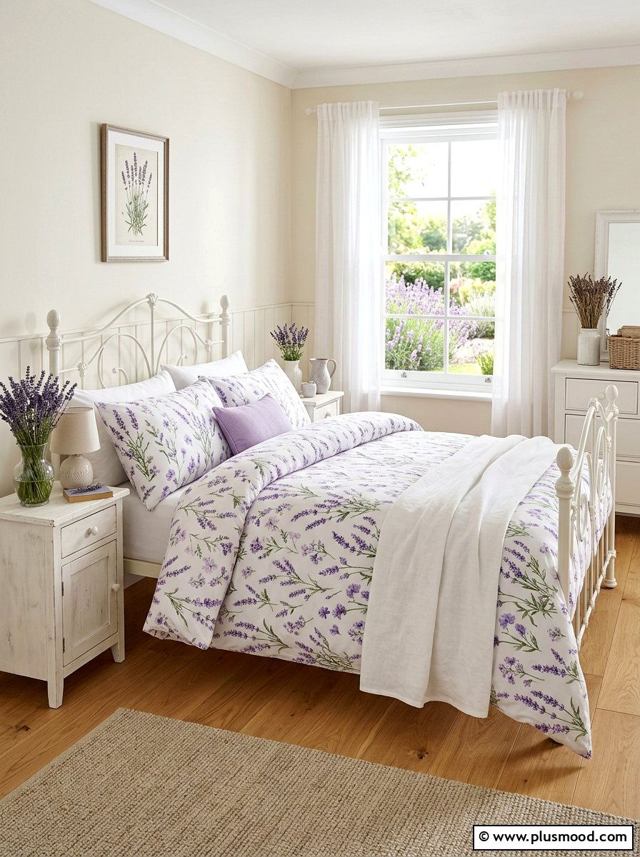 Lavender Floral Summer Duvet - 25 summer duvet styling ideas