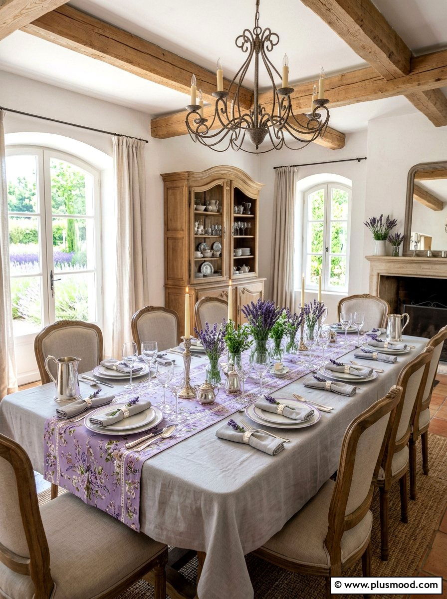 Lavender Floral Summer Table Runner - 25 summer table runner ideas for summer