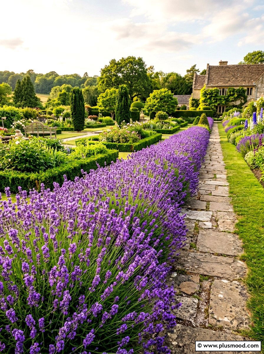 Lavender Flower Hedge - 25 summer flower garden ideas